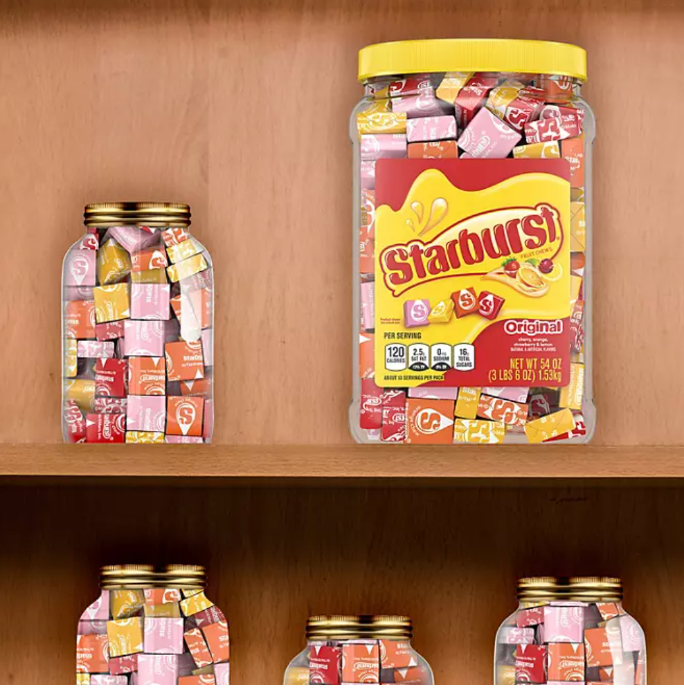 Starburst Candy Original Bulk Fruit Chews 54oz Jar Gluten Free