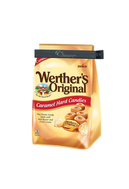 Werthers Original Hard Caramel Candy 30oz (2pk) Individually Wrapped w/CC Sweets & Snacks Bag Clip